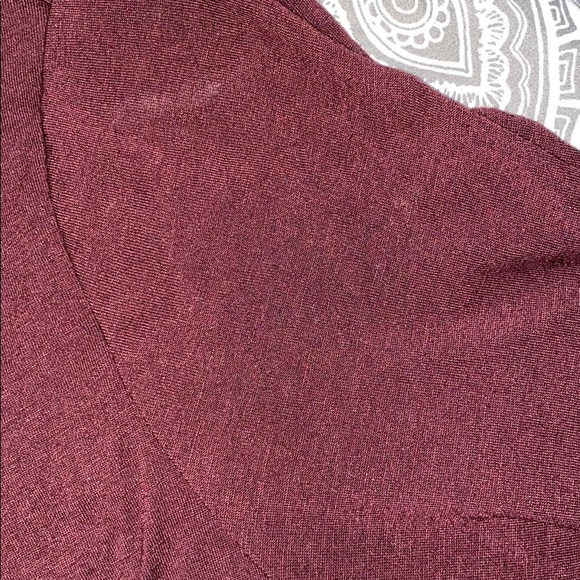 Ann Taylor dark maroon long sleeved top - Picture 3 of 4